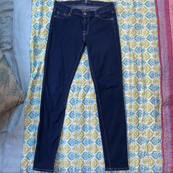 7 For All Mankind The Skinny Jean - Deep Dark Blue - Picture 7 of 11